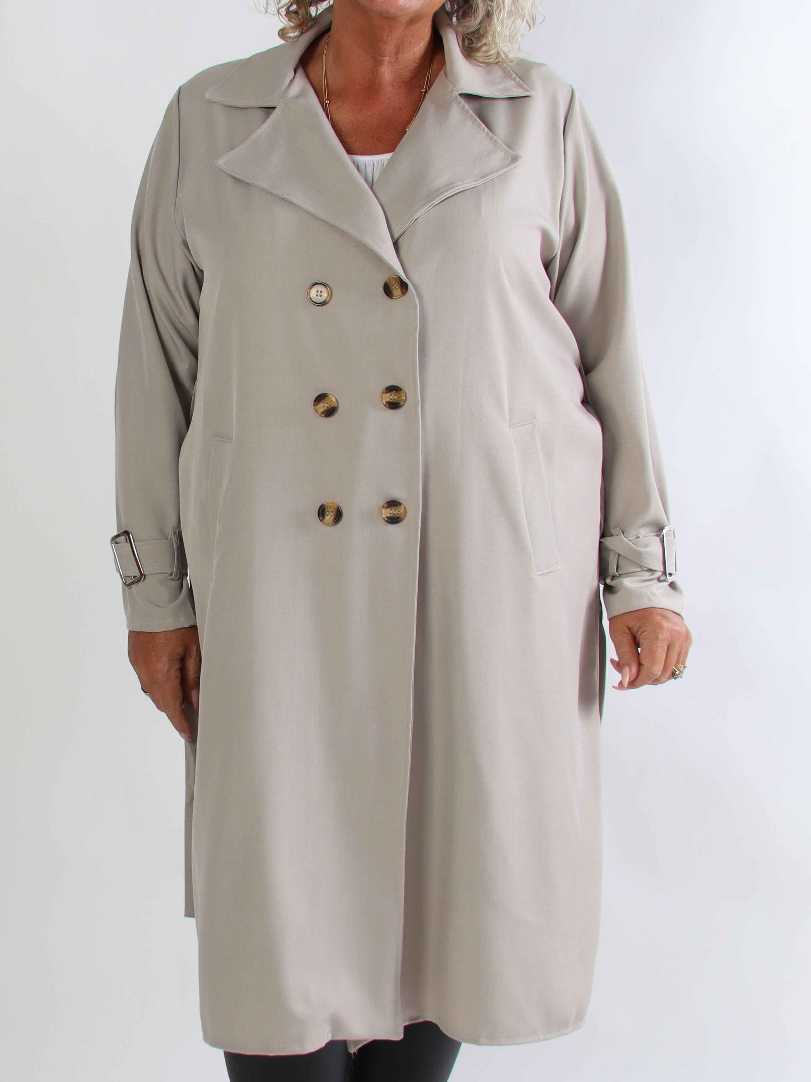 Sharpay 2.0 - Let plus size trenchcoat med bindebånd